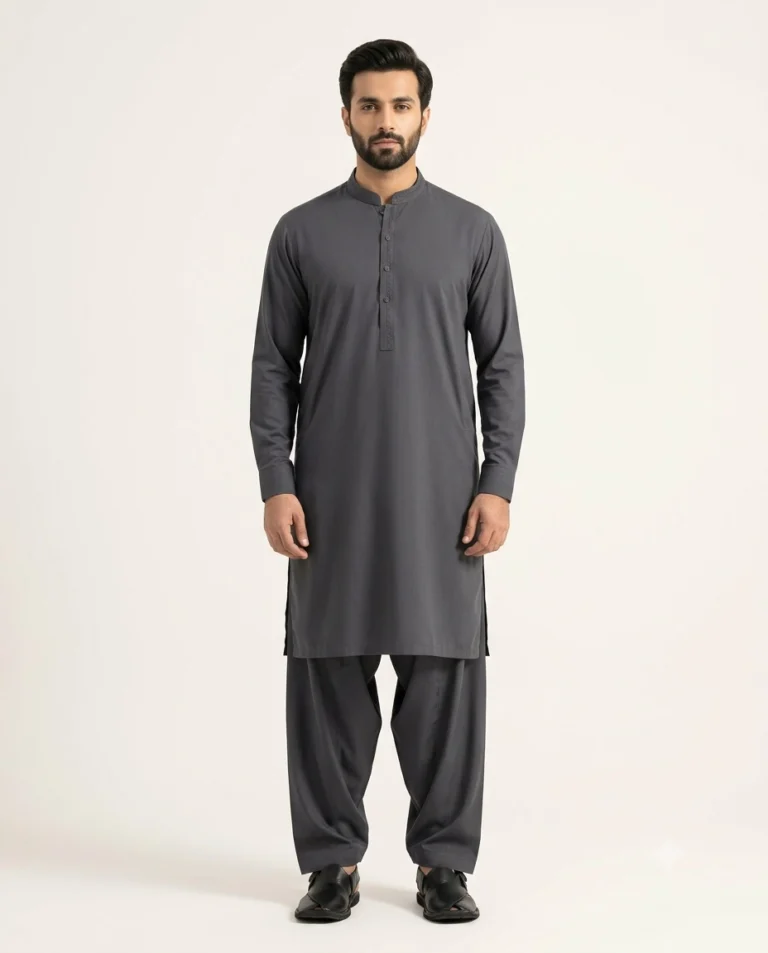Charcoal Grey Shalwar Kameez